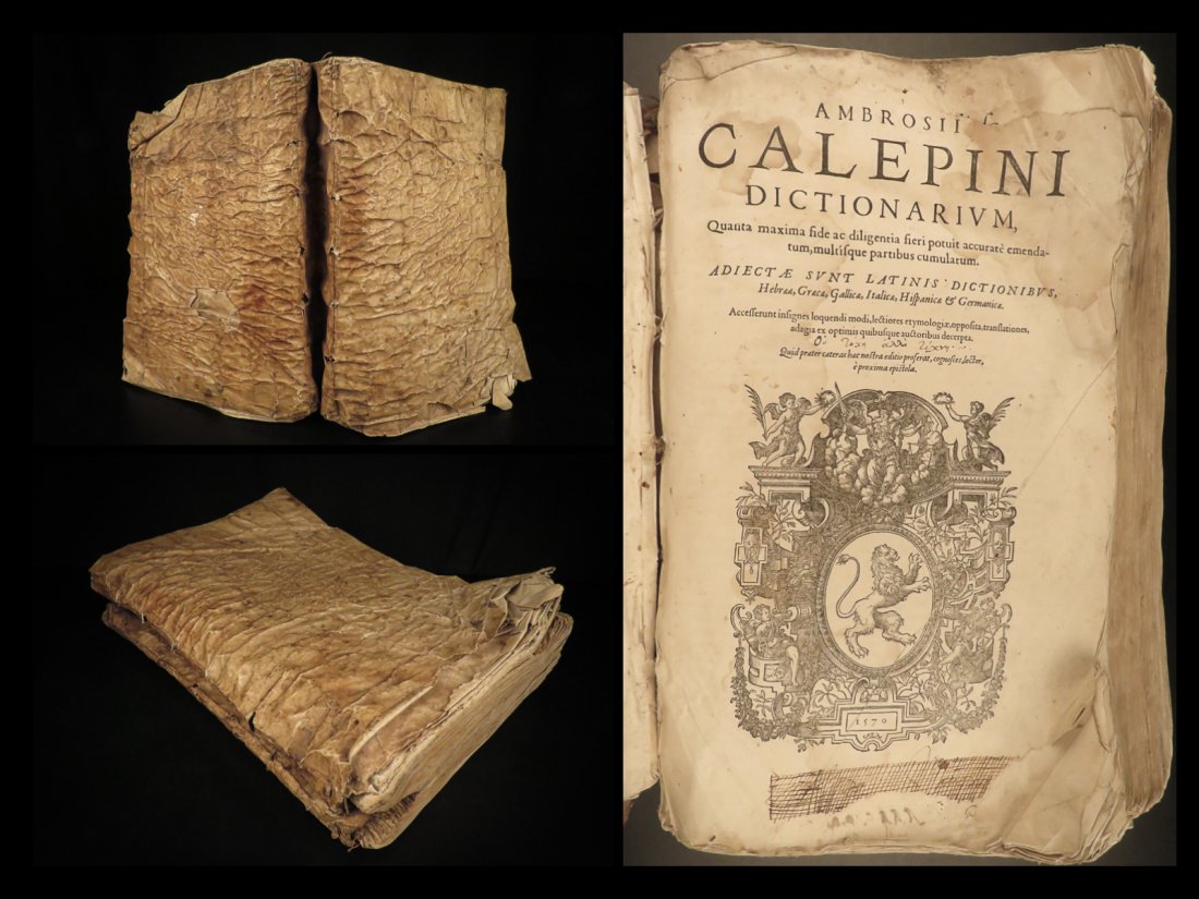 1570 ENORMOUS Dictionary Calepino Italian Renaissance Latin Language Lexicon (1 of 10)