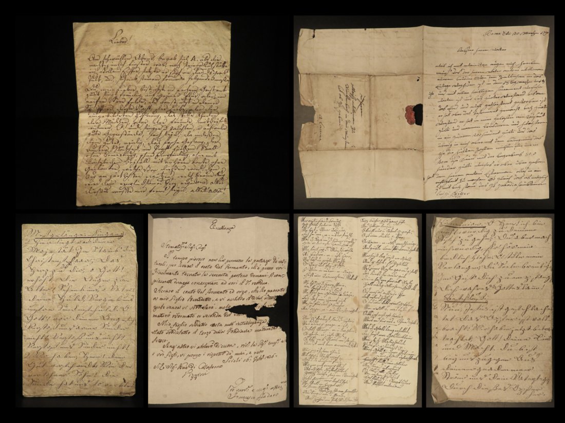1790 Handwritten Correspondence Letters Baron Calaforno Manuscript Documents Lot (1 of 10)