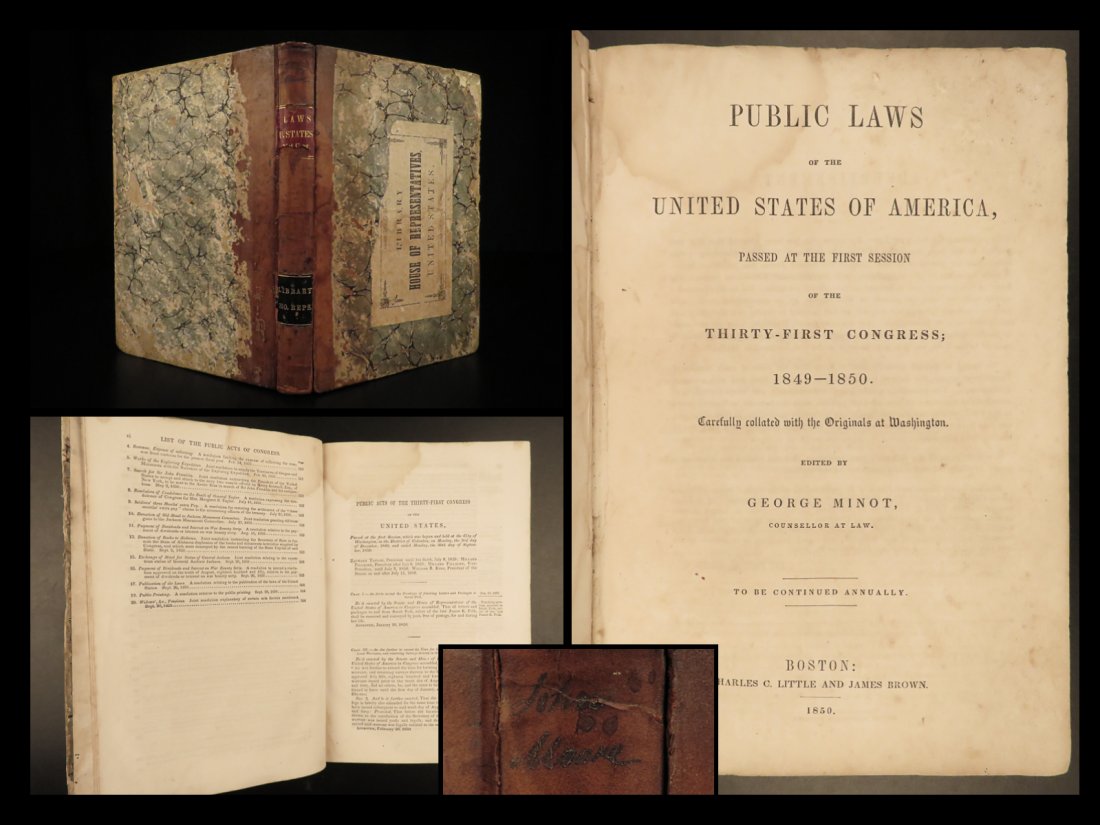 1850 United States Congress LAW Native American Treaties CSA John Moore RARE (1 of 10)