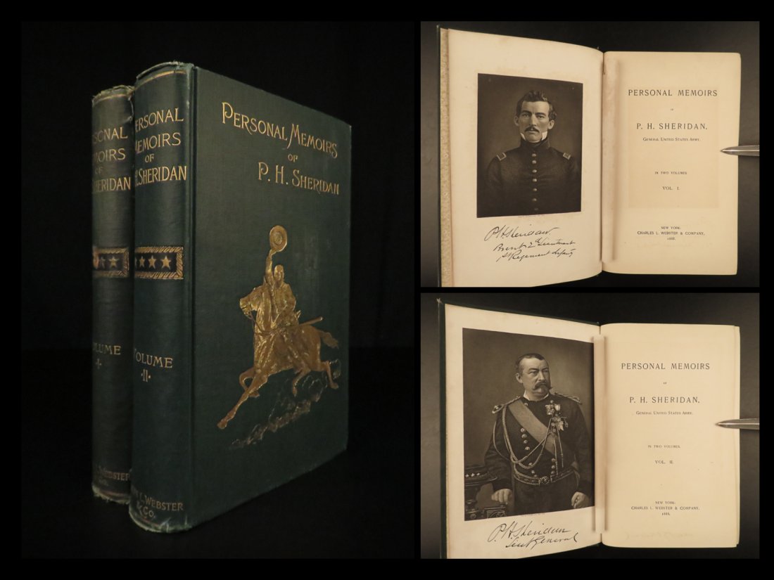 1888 1st ed Civil War General Sheridan Personal Memoirs Union Native Americans (1 of 10)