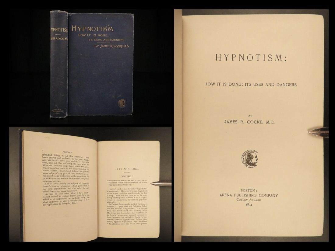 1894 Hypnotism Cocke Hypnotherapy Homeopath Telepathy Surgery Disease Occult (1 of 10)