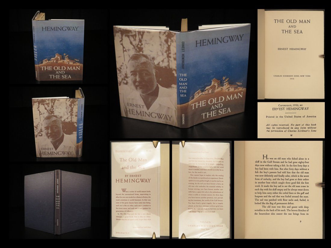 1952 Ernest Hemingway The Old Man and The Sea Novel Literature Classic (1 of 10)