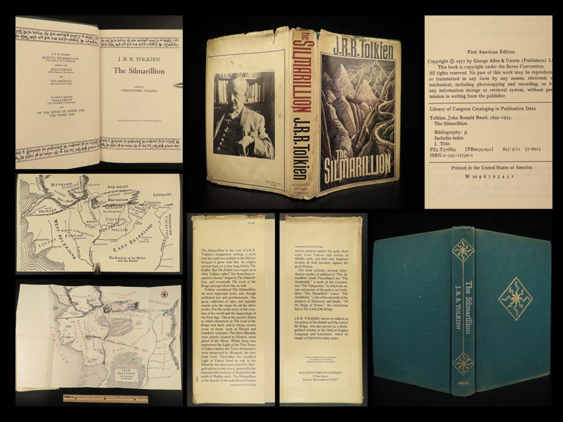 1977 1st ed JRR Tolkien Silmarillion Lord of the Rings Middle Earth + MAP (1 of 10)