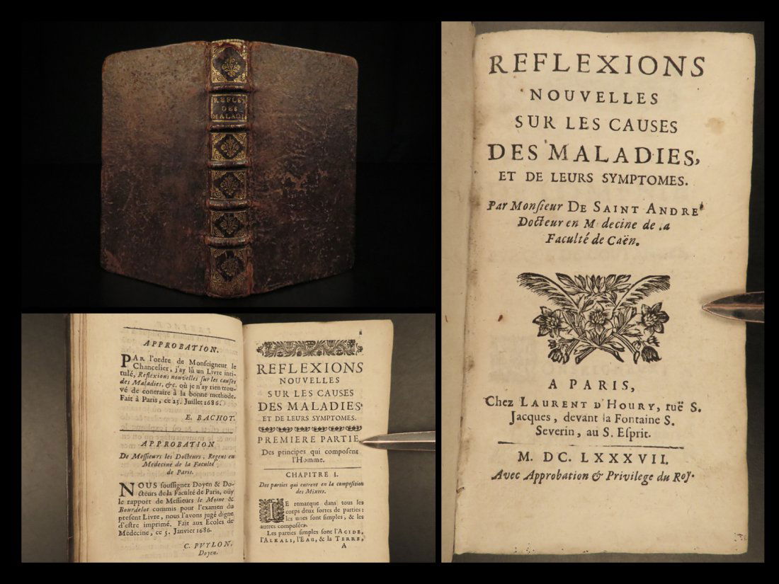 1687 Cause of Diseases Medicine Surgery Cures Blood Urine Diagnosis Saint-Andre (1 of 10)