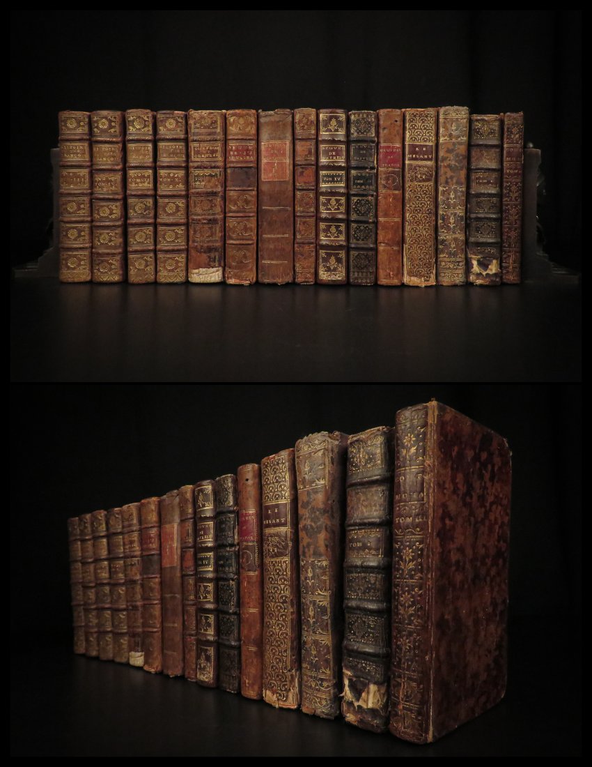 1700s RARE Book Lot 15v Montesquieu Jean Racine French Lit Parfaict Voiture (1 of 10)