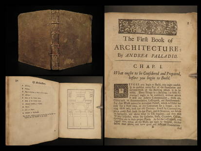 1716 Palladio Architecture First Book of Five Orders Illustrated Art Vignola: 1716 Palladio Architecture First Book of Five Orders Illustrated Art Vignola Andrea Palladio was a 16th-century Italian architect who was influenced strongly by the Greek and Roman architectures