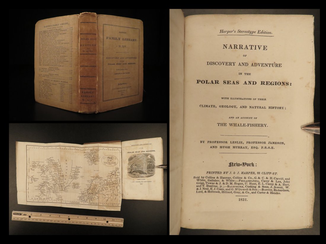 1831 1ed Polar Seas Voyages Arctic Exploration North Pole Discovery Adventure: 1831 1ed Polar Seas Voyages Arctic Exploration North Pole Discovery Adventure Collectively written by esteemed Professors Sir John Leslie, Robert Jameson, and Hugh Murray, Narrative of Discovery and A