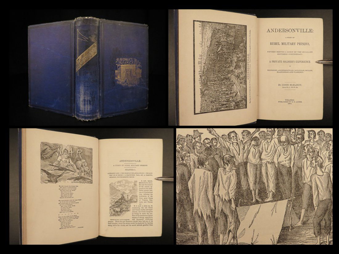 1879 Confederate Prisons 1ed Andersonville Civil War Illustrated Blackshear Savannah (0070) on