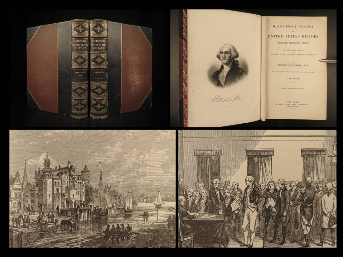 1888 US History Washington American Revolution BEAUTIFUL Leather Set (1 of 10)
