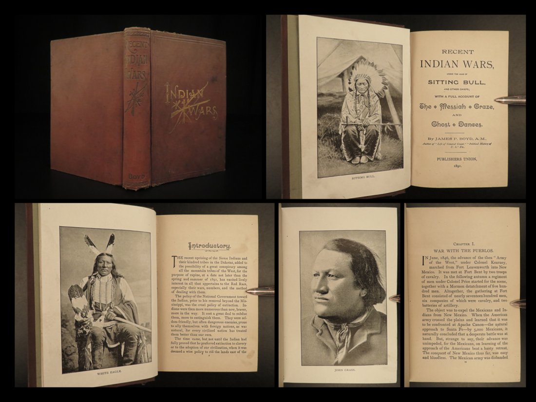 1891 1ed INDIAN WARS George Custer Yuma Massacre Sioux Ghost Dances Sitting Bull (1 of 10)