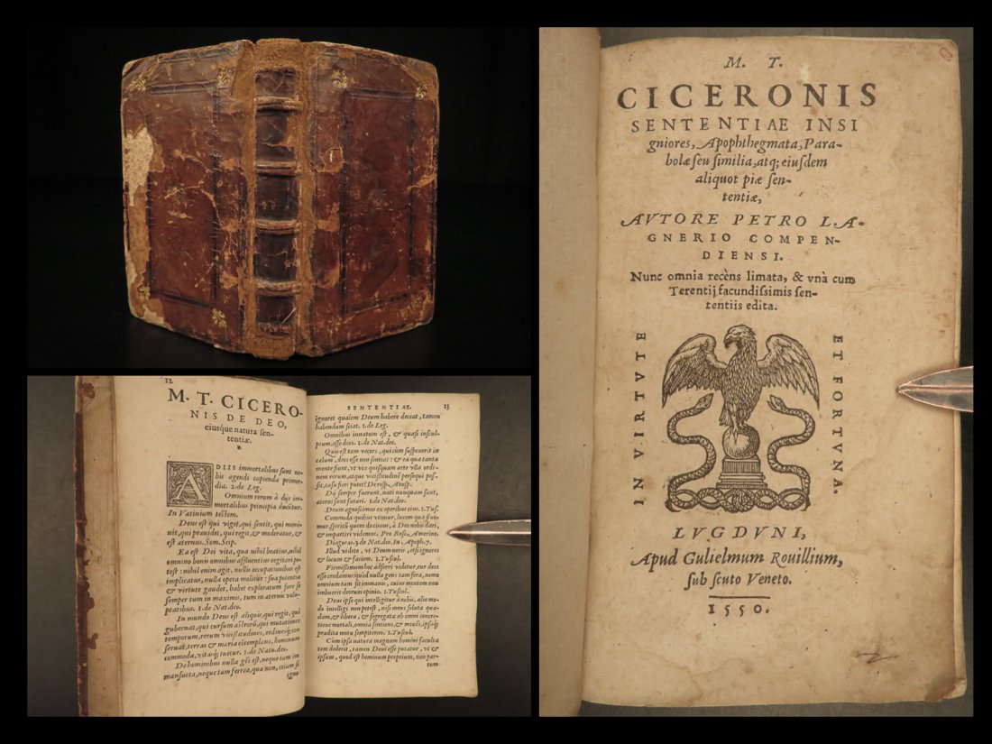 1550 RARE 1st ed of CICERO Works Philosophy ROME Terence Sententiae Insignoires (1 of 10)
