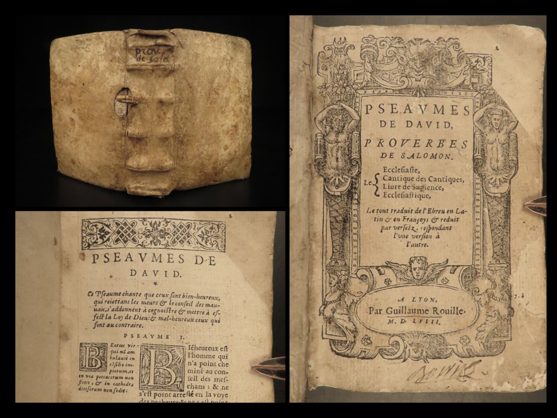 1558 BIBLE Latin & French Psalms Proverbs Ecclesiastes Sapience Apocrypha RARE (1 of 10)