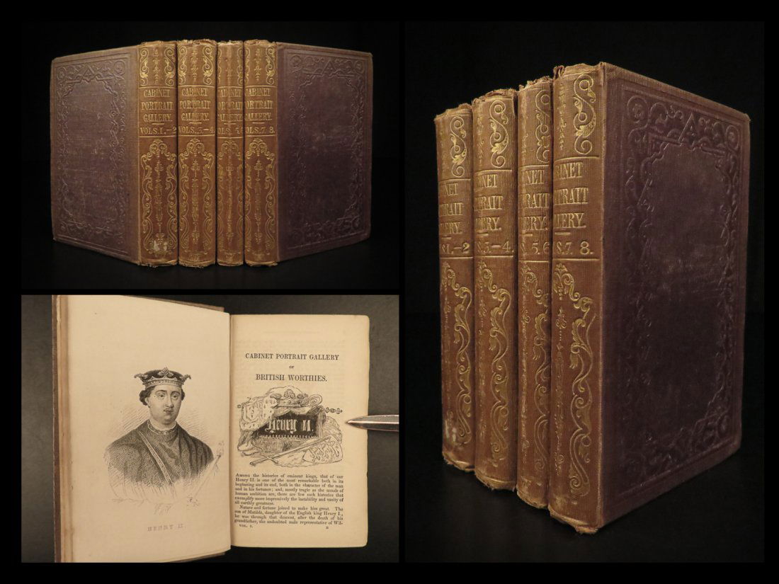 1845 Portrait Gallery British Worthies Drake Shakespeare Queen Elizabeth Bacon (1 of 10)