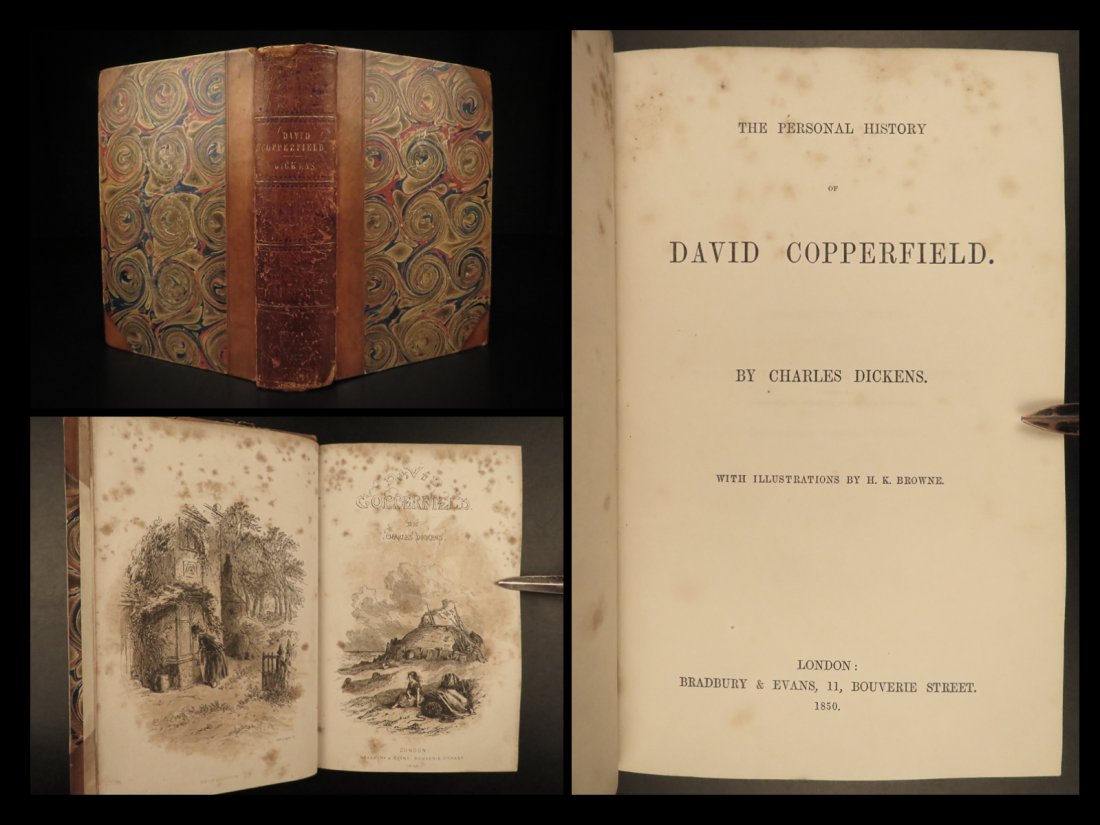 1850 Charles Dickens 1ed David Copperfield Illustrated English Browne Literature (1 of 10)