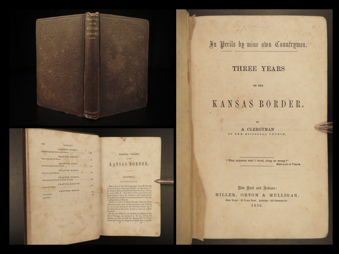 1856 Border War 1ed Three Years on Kansas Missouri SLAVERY Civil War