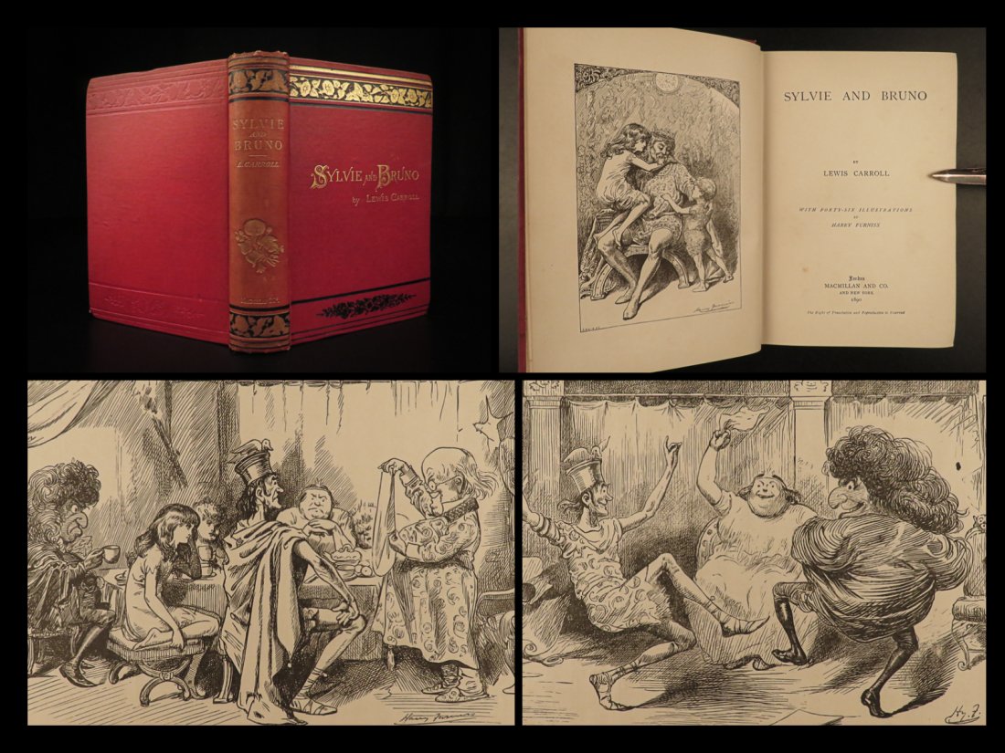 1890 Lewis Carroll 1ed Sylvie & Bruno Alice in Wonderland Furniss ART Fairy Tale (1 of 10)