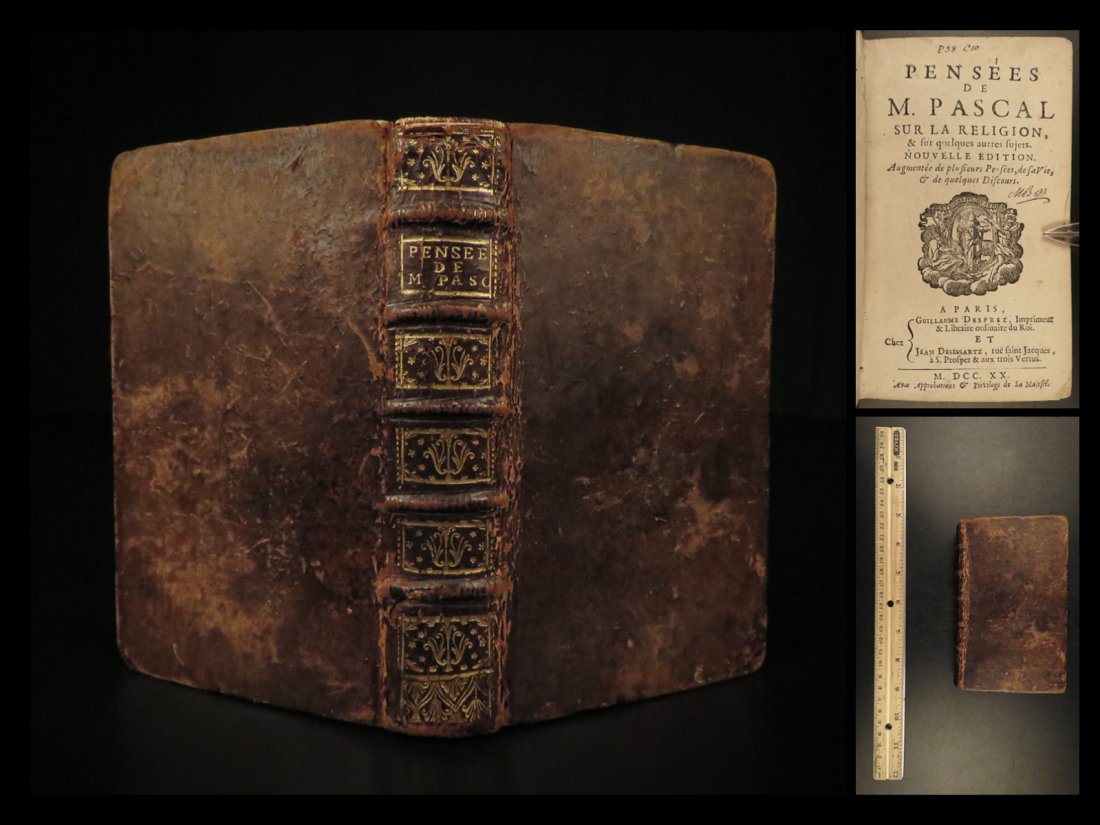 1720 Blaise PASCAL Pensees Christian Apologetic Pascals Wager French Philosophy (1 of 10)
