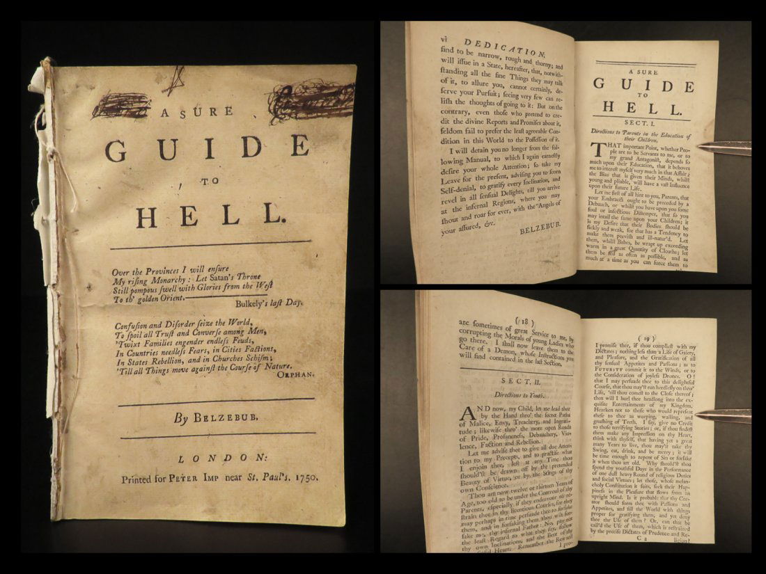 1750 Belzebub A Sure Guide to Hell English Benjamin Bourne Devil Worship Occult (1 of 10)
