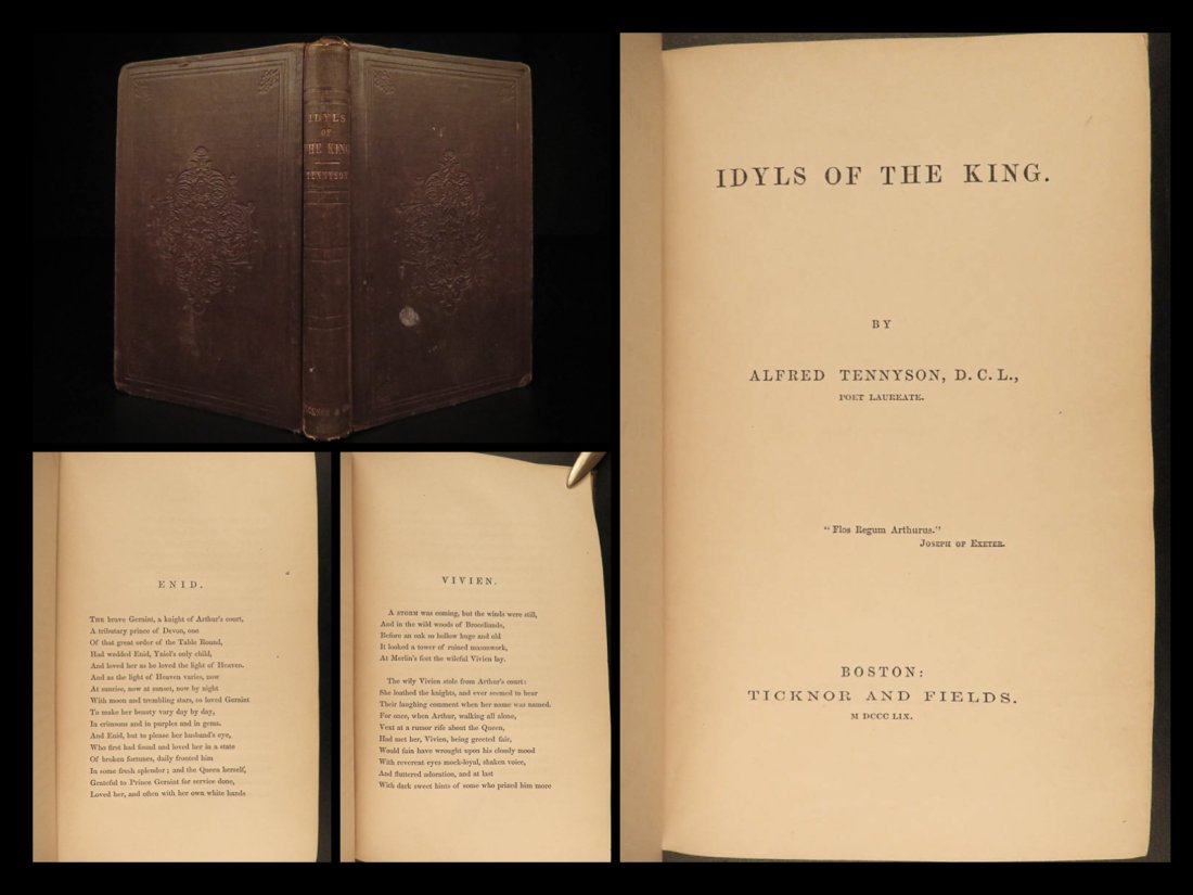 1859 King Arthur 1st ed Idylls of Alfred Tennyson Enid Vivien Enid Guinevere (1 of 10)