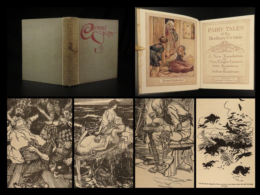 1921 Grimms Fairy Tales Hansel Gretel Rumpelstiltskin English Grimm Rackham ART (1 of 10)