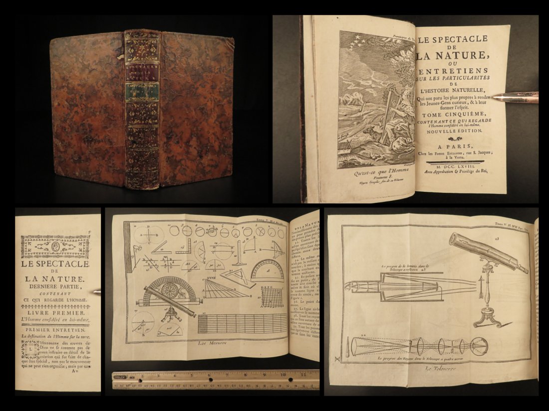 1768 Optics Science Pluche Spectacle Mechanics Windmills Telescope Microscope (1 of 10)