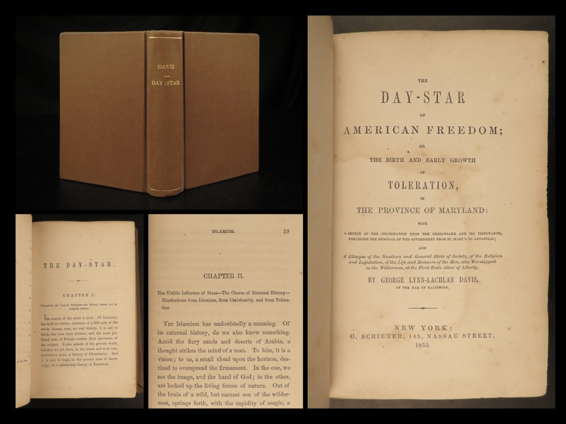 1855 1ed/1st Religious Toleration Act 1649 Slaves Indians Day-Star American Freedom (1 of 10)
