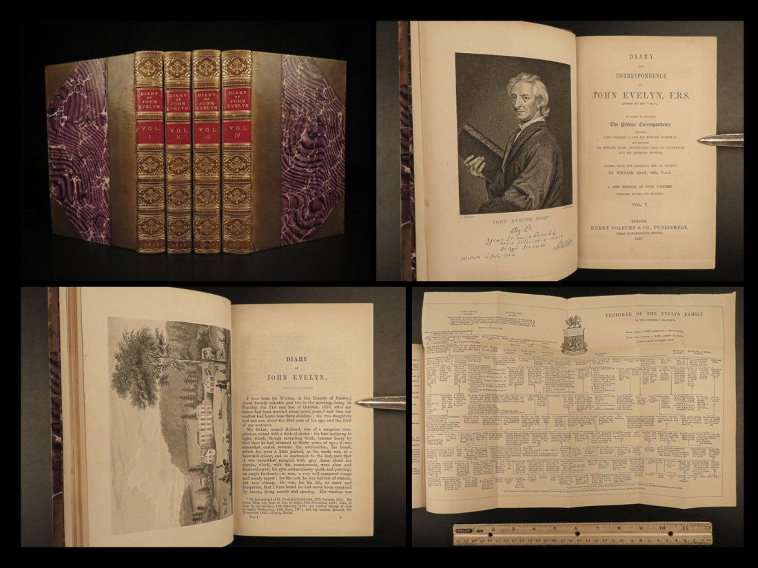 1857 Diary Correspondence John Evelyn Royalist Literature Travels Pepys Politics (1 of 10)