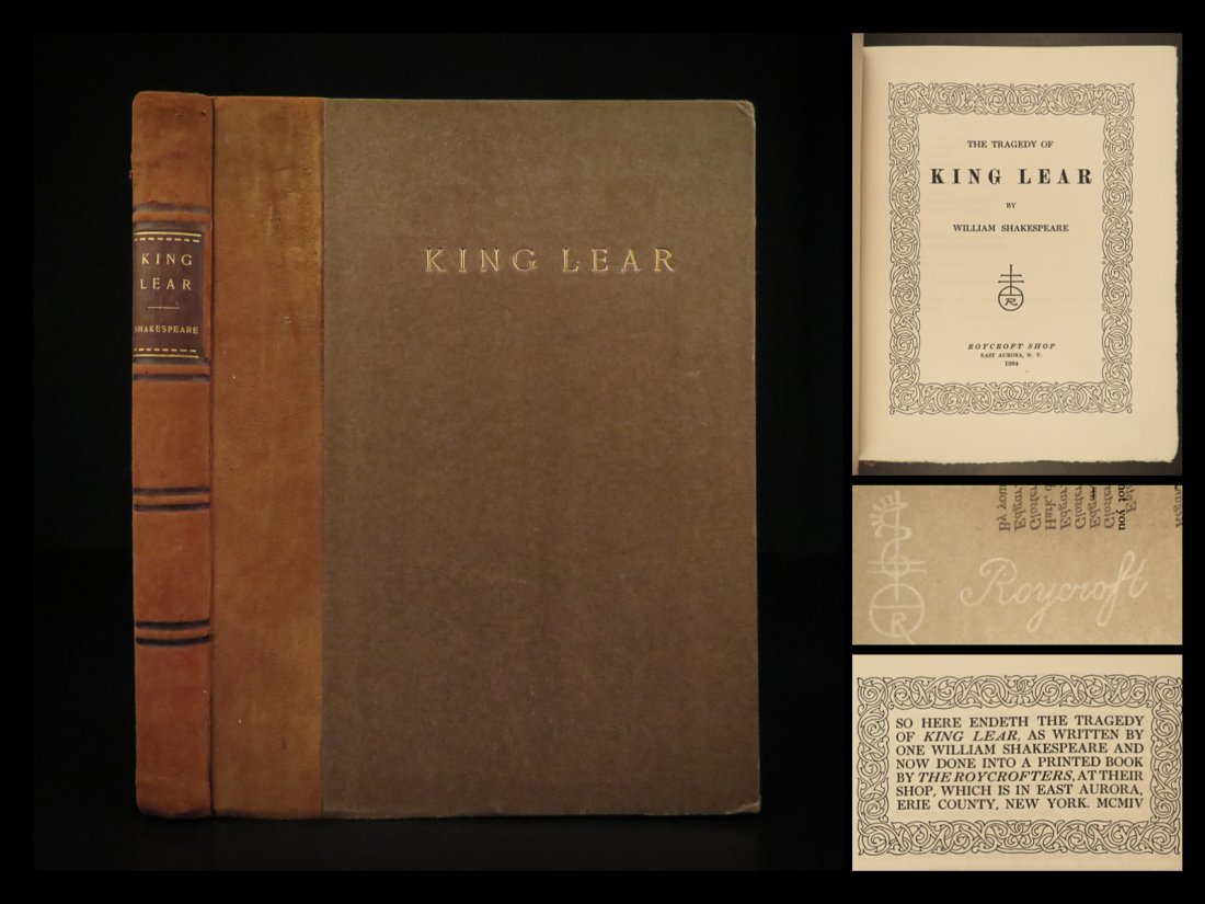 1904 Roycroft 1ed William Shakespeare King Lear Tragedy Elbert Hubbard RARE (1 of 10)