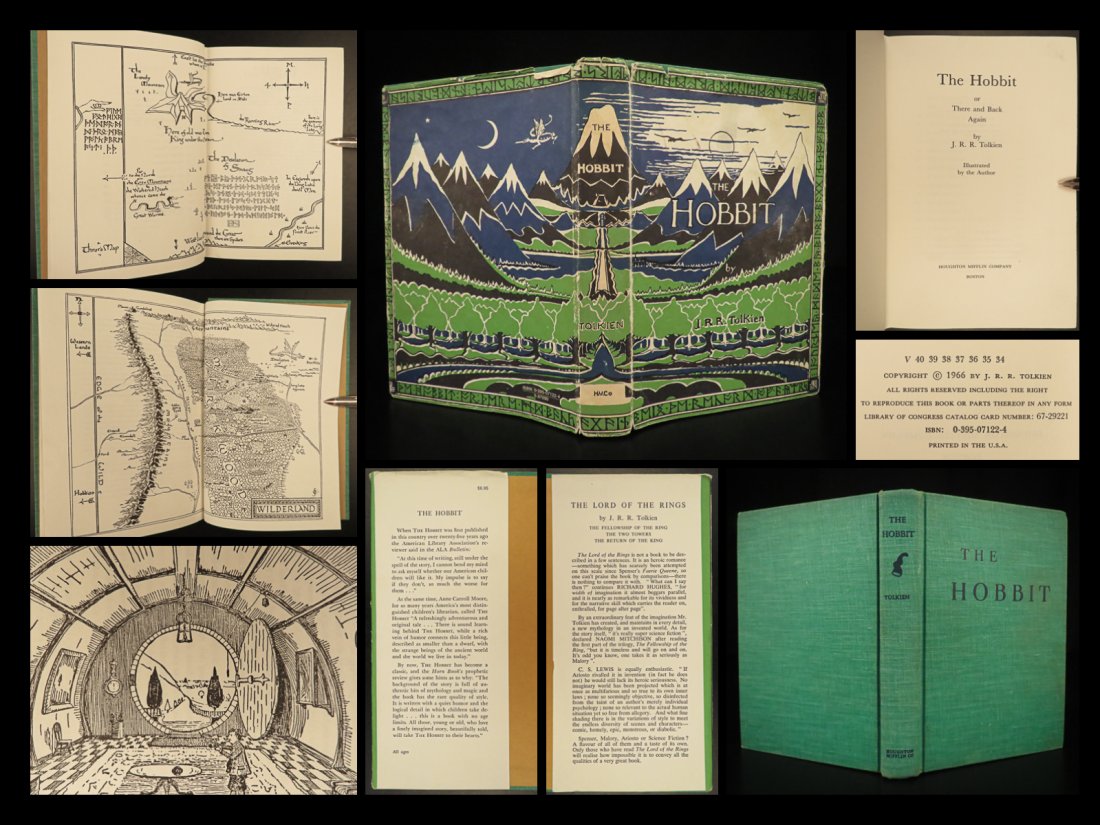 c1966 The Hobbit JRR Tolkien Lord of Rings 39th printing + Maps (1 of 10)
