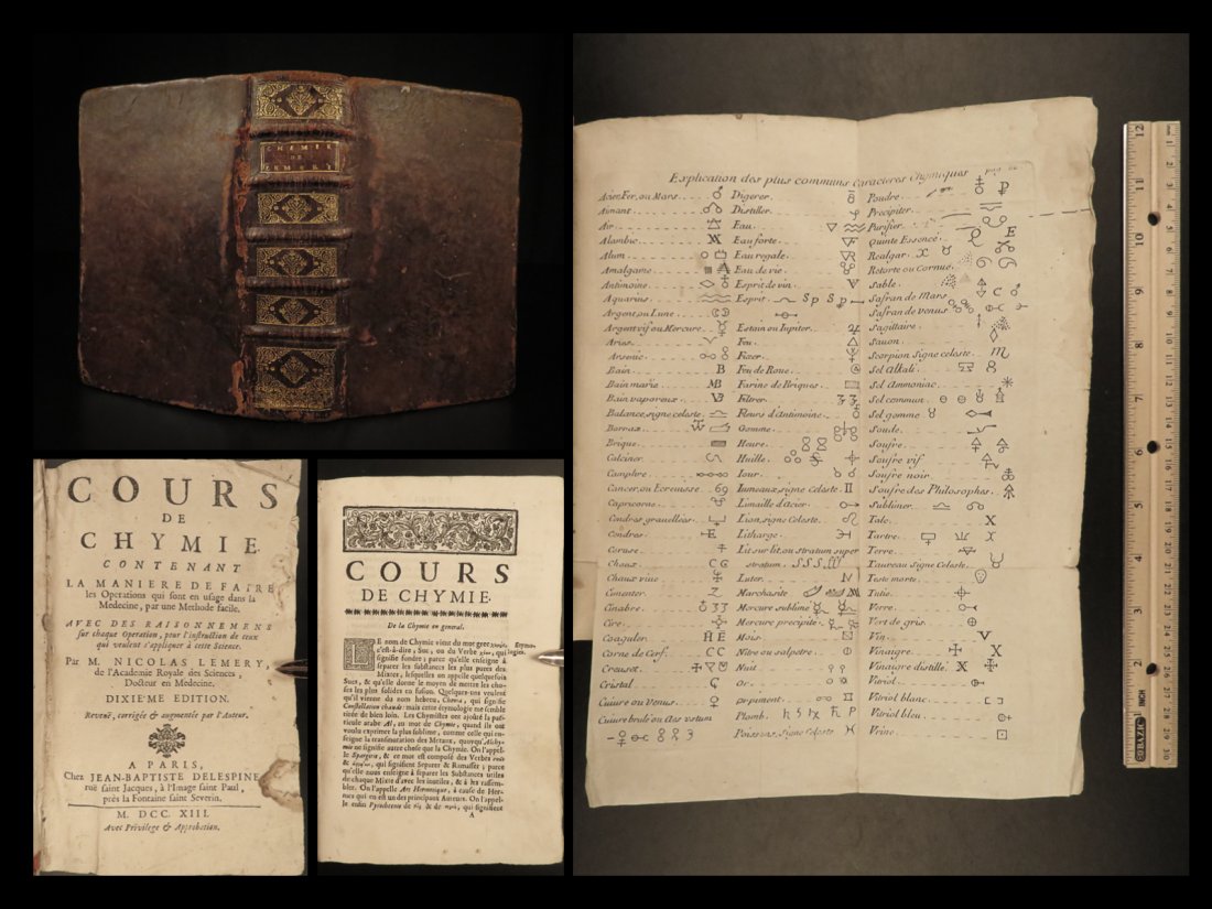 1713 CHEMISTRY Nicolas Lemery Chymie Experiments Alchemy Philosophers Stone (1 of 10)