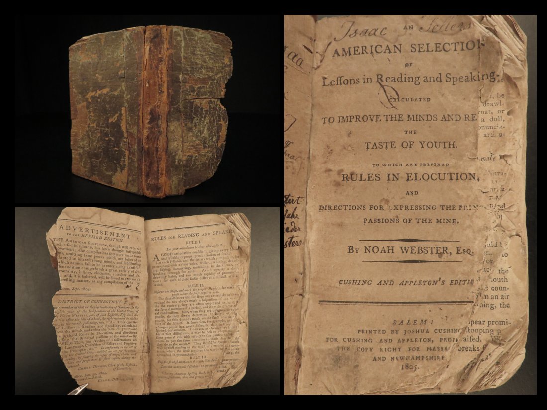 1805 Noah Webster American READER Speller Dictionary Grammar Americana FAMOUS (1 of 10)