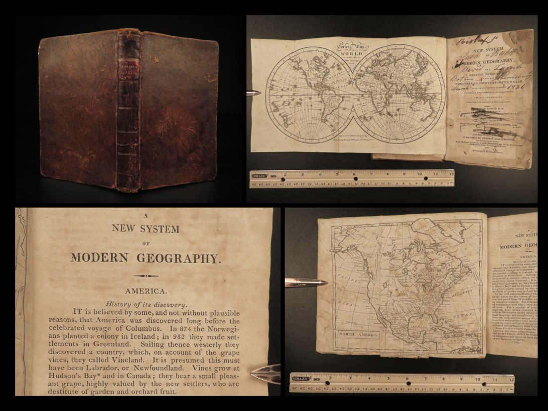 1810 Modern Geography America MAP + World Map Massachusetts Elijah Parish (1 of 10)