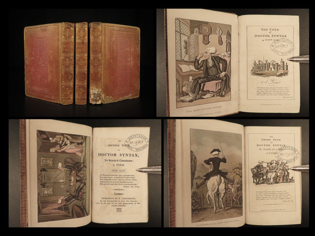 1823 Tour Doctor Syntax Consolation Wife COLOR ART 3v Halifax Canada PROVENANCE (1 of 10)
