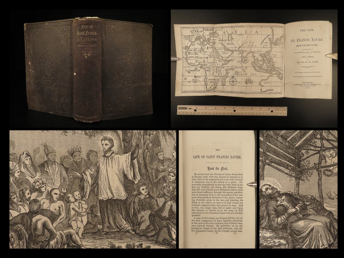 1859 Life of St Francis Xavier Jesuit Missionary Catholic Indies Japan Ignatius (1 of 9)