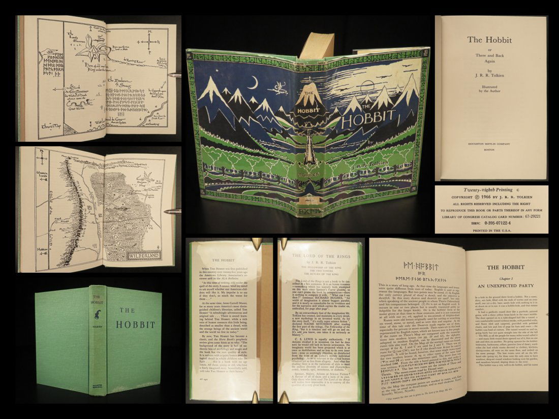 1966 The Hobbit JRR Tolkien Lord of Rings 28th printing + Maps + Original DJ (1 of 10)