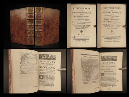 1774 Massillon Synods Church History Clergy Catholic Church French 2v SET: 1774 Massillon Synods Church History Clergy Catholic Church French 2v SET Jean Baptiste Massillon was a French bishop of Clermont whose Conferences and Synodal Discourses was an important