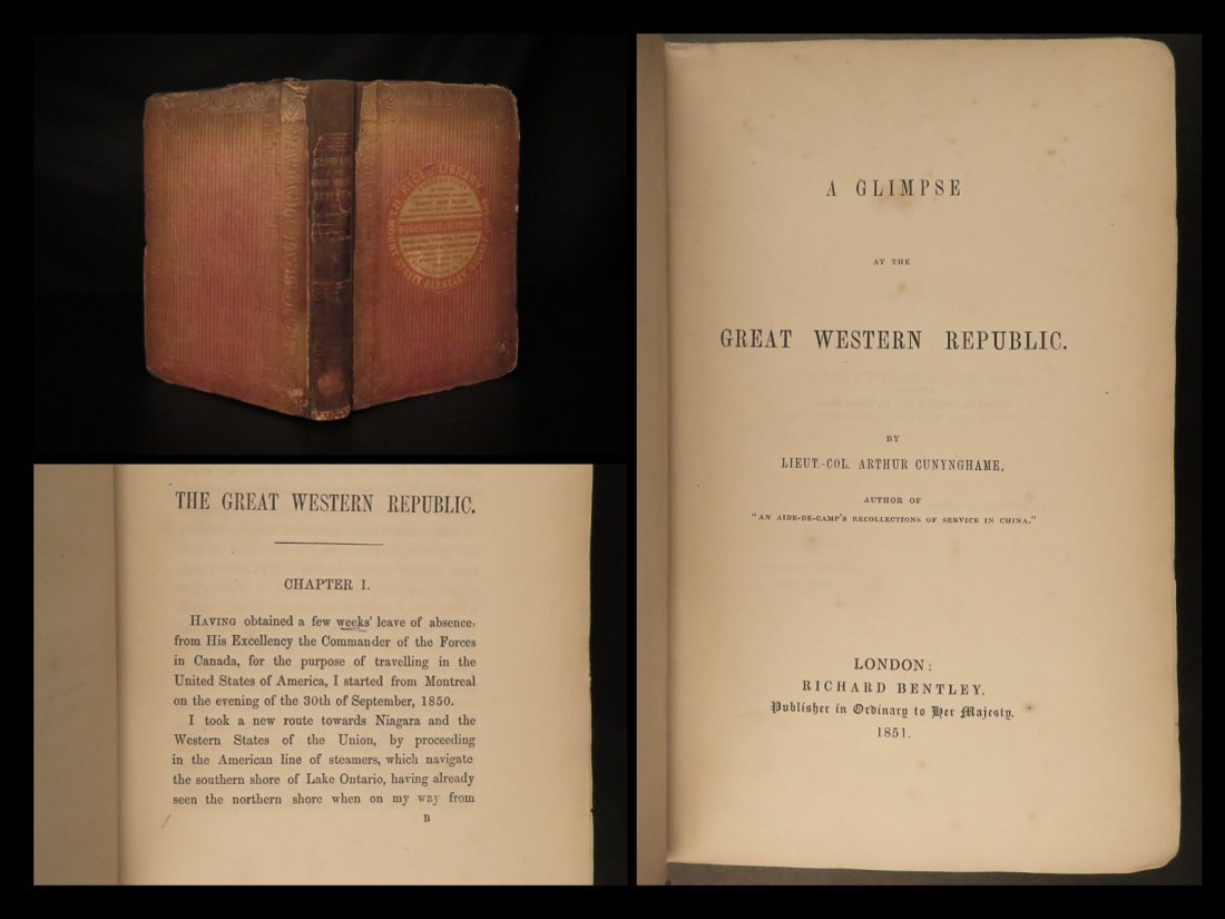 1851 1ed Glimpse of the Great Western Republic Cunynghame Travel Exploration USA (1 of 10)