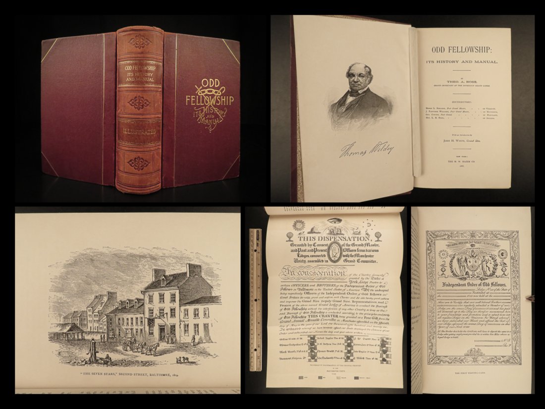1888 MASONIC Odd Fellowship History & Manual Freemasonry Order Rites Rituals (1 of 10)