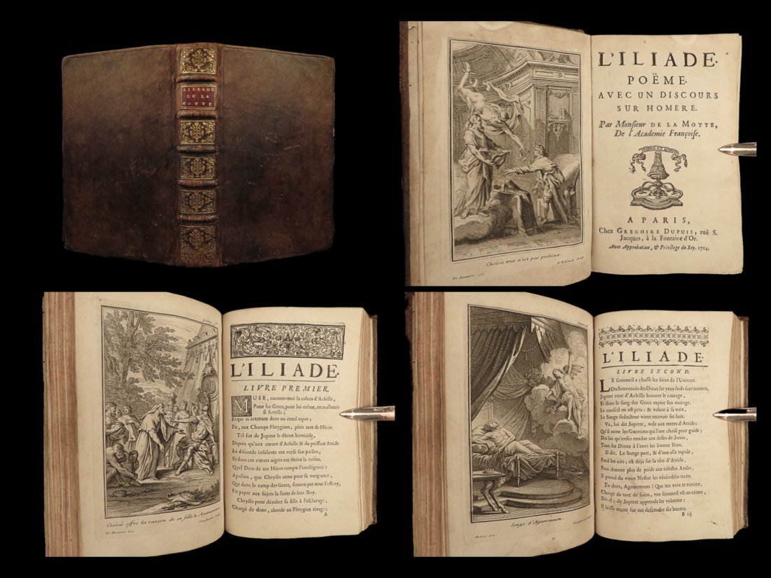 1714 1ed Homer ILIAD Motte French Illustrated ART Greek Mythology Trojan War (1 of 10)