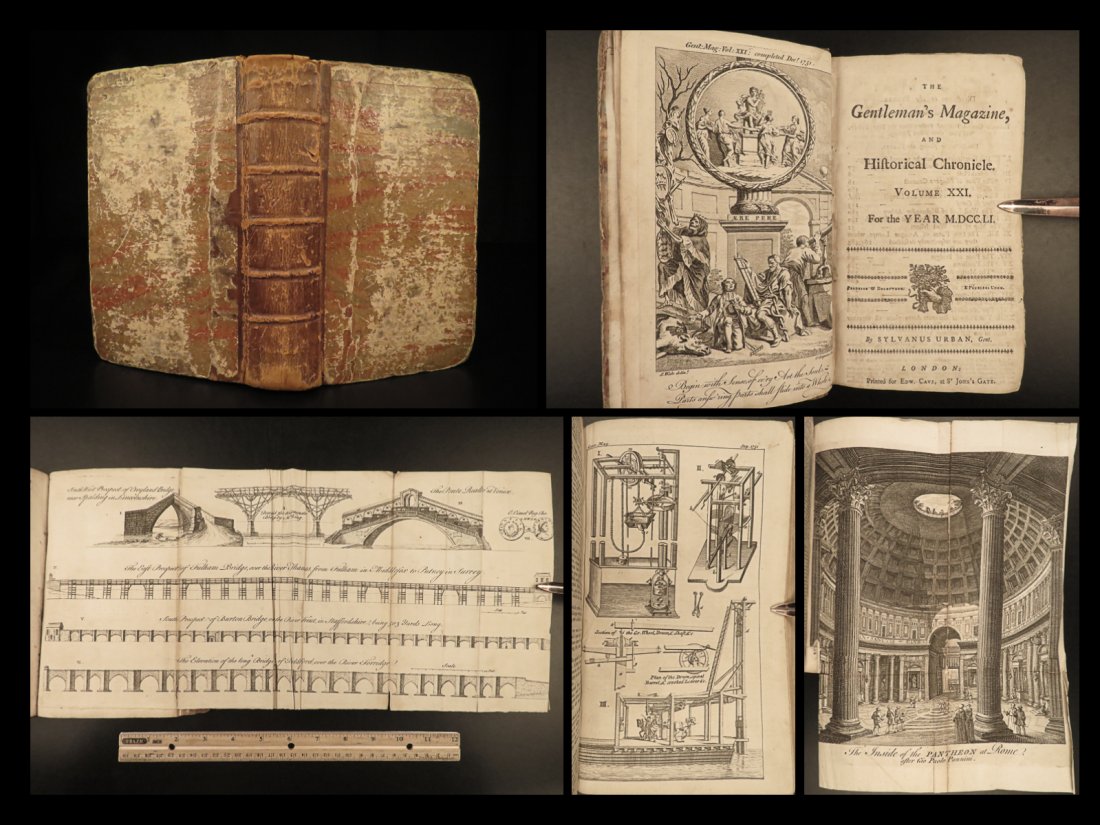 1751 1ed Gentlemans Magazine Centaur Crusaders Science Electricity Illustrated (1 of 10)