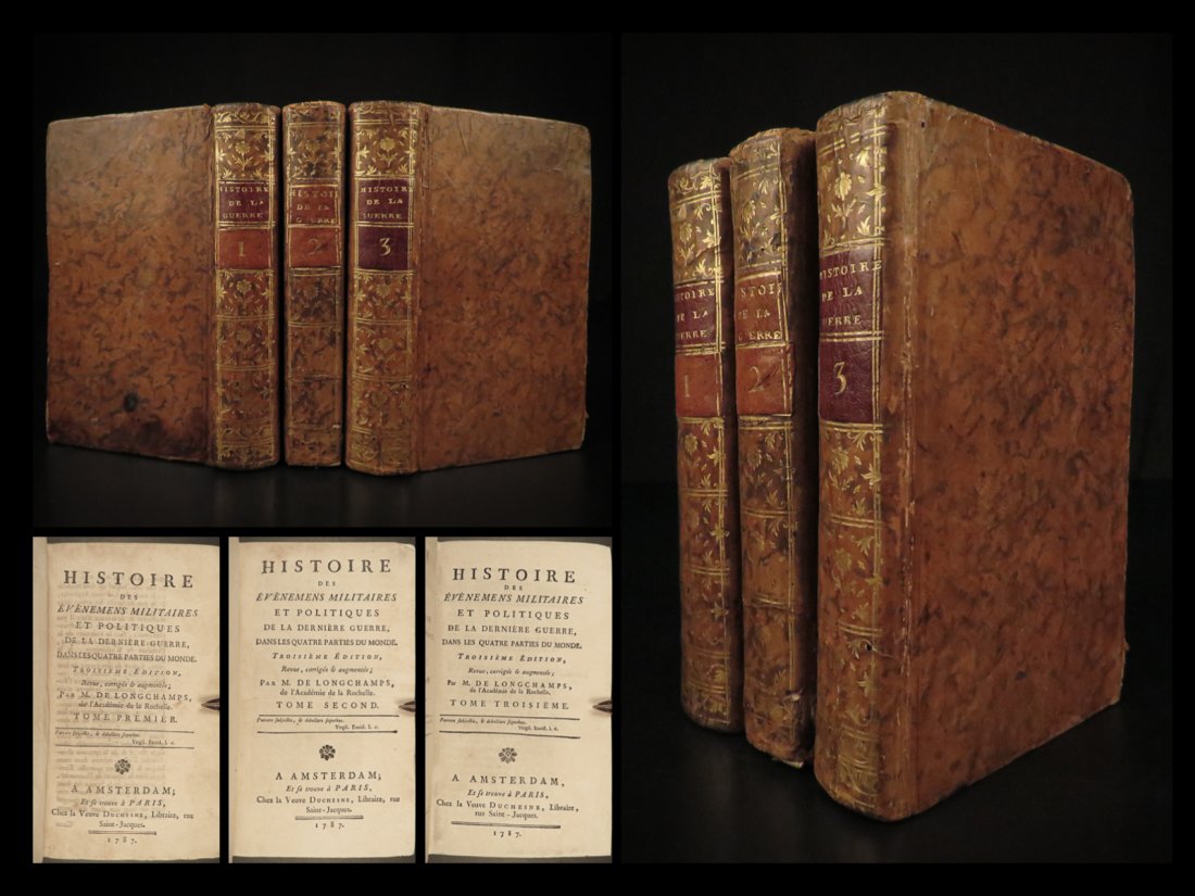 1787 Revolutionary War History America Siege of Gibraltar Indies Longchamps 3v (1 of 10)
