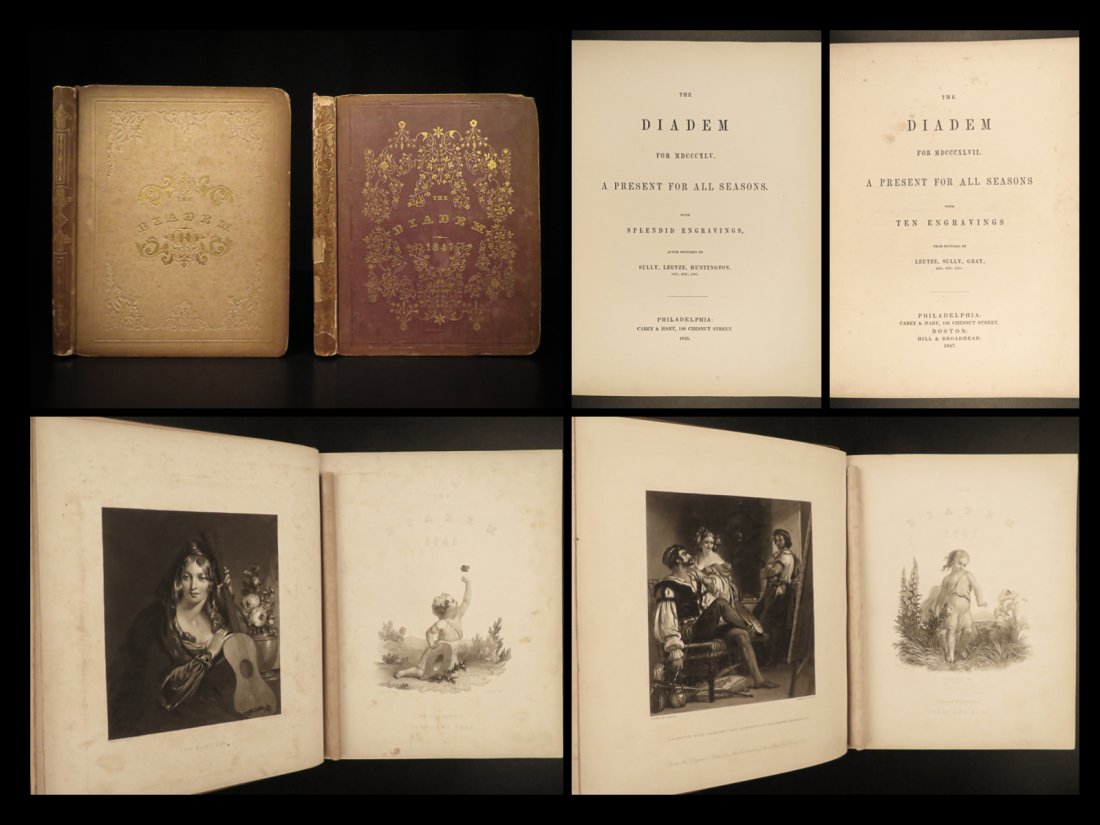 1845 1ed The Diadem ART Paintings Fairy Tales 2v Poetry Prose Stories Literature (1 of 10)