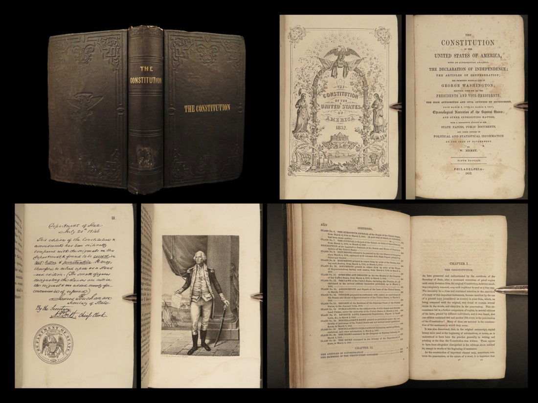 1852 United States Constitution & Declaration of Independence Articles Hickey (1 of 10)