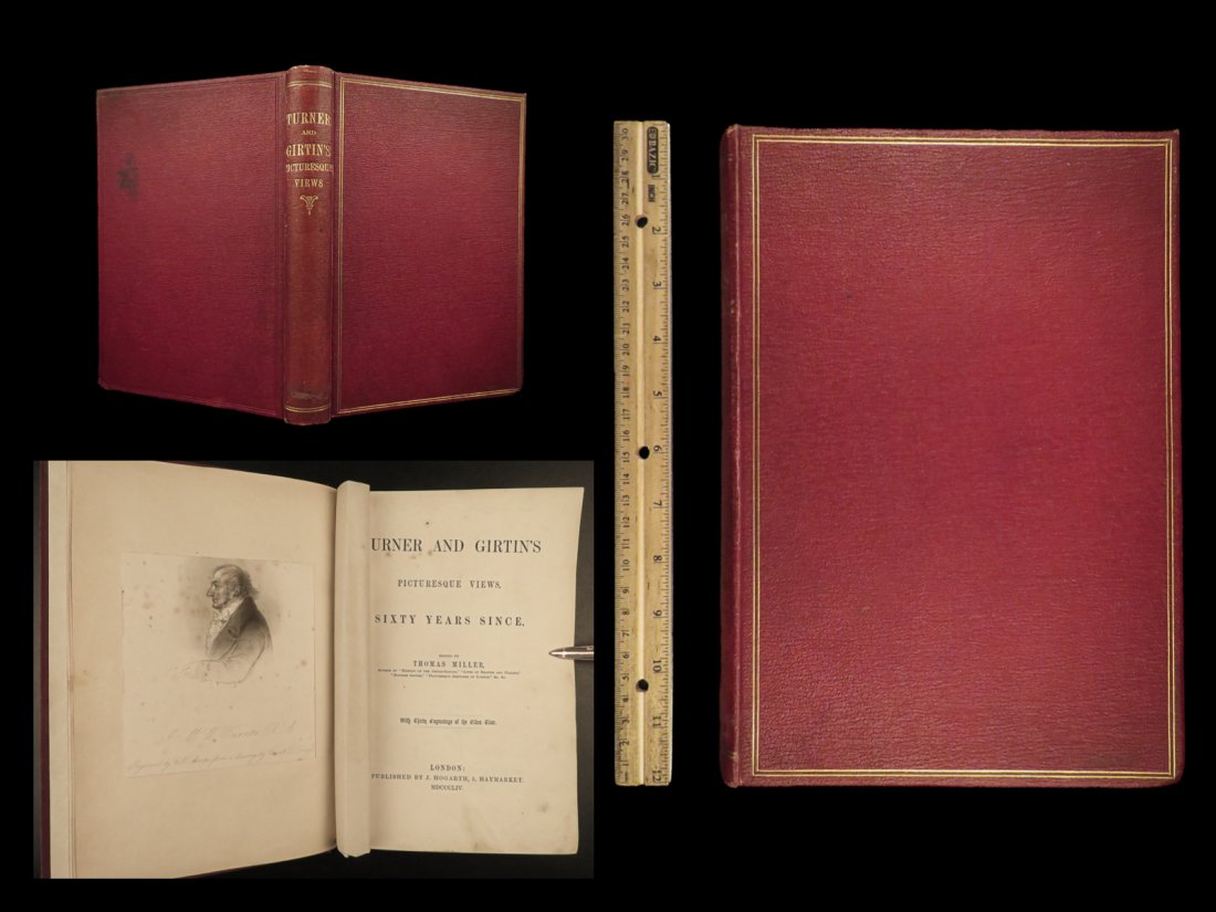 1854 1ed Girtin & Turner ART Picturesque Views Landscape Castles Ruins Paintings (1 of 9)