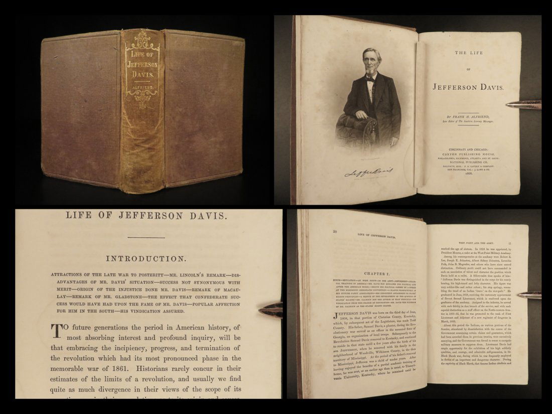 1868 Confederate 1ed Jefferson Davis CSA Civil War Slavery Gettysburg Vicksburg (1 of 10)