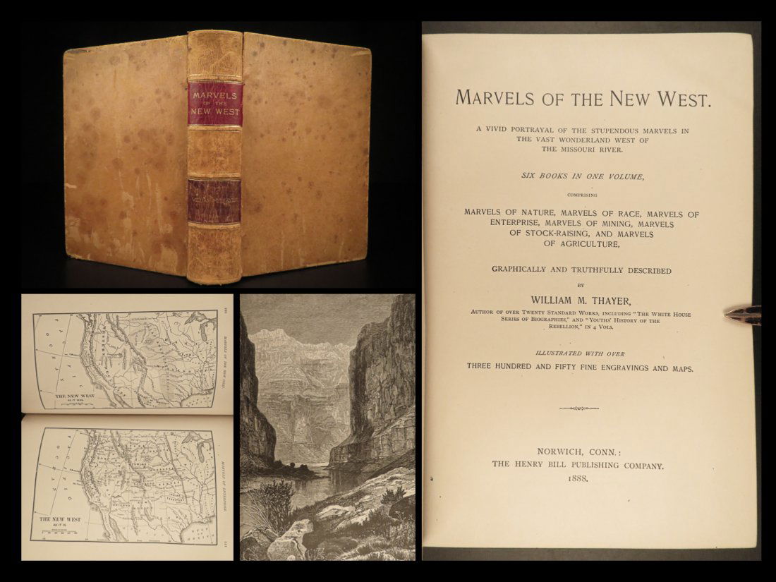 1888 Marvels of New West Yellowstone Native Americans Westward Expansion Thayer (1 of 10)
