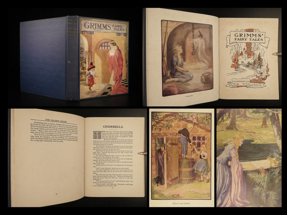 1920 1st ed Grimm Fairy Tales Cinderella Rapunzel Snow White Red Riding Hood (1 of 10)