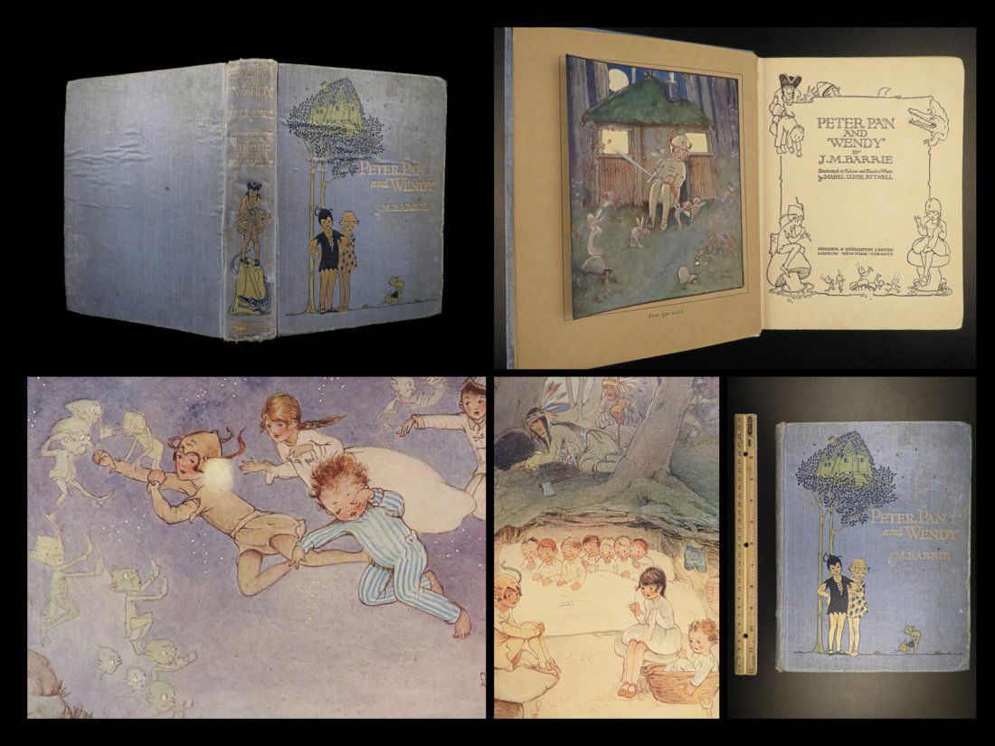 1921 Peter Pan & Wendy JM Barrie Childrens Color Illustrated Mabel Attwell ART (1 of 10)
