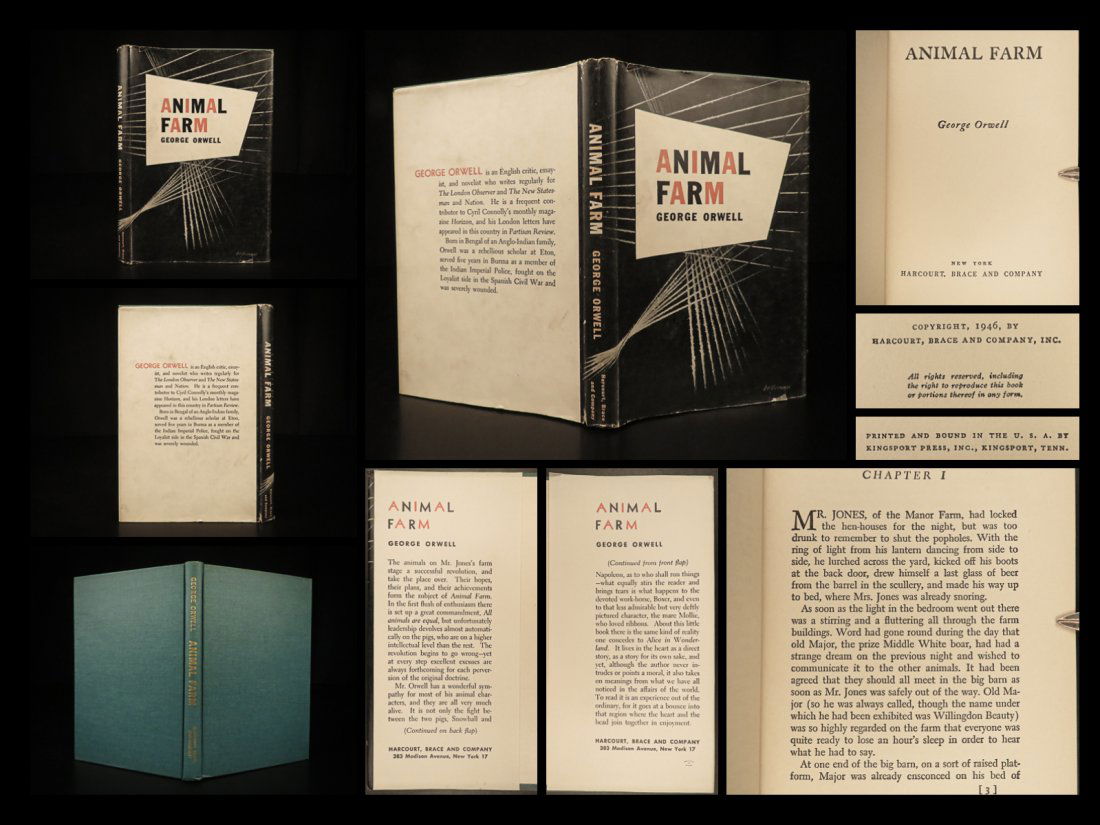 1946 Animal Farm George Orwell Bolshevik Revolution Dystopian Socialism (1 of 11)
