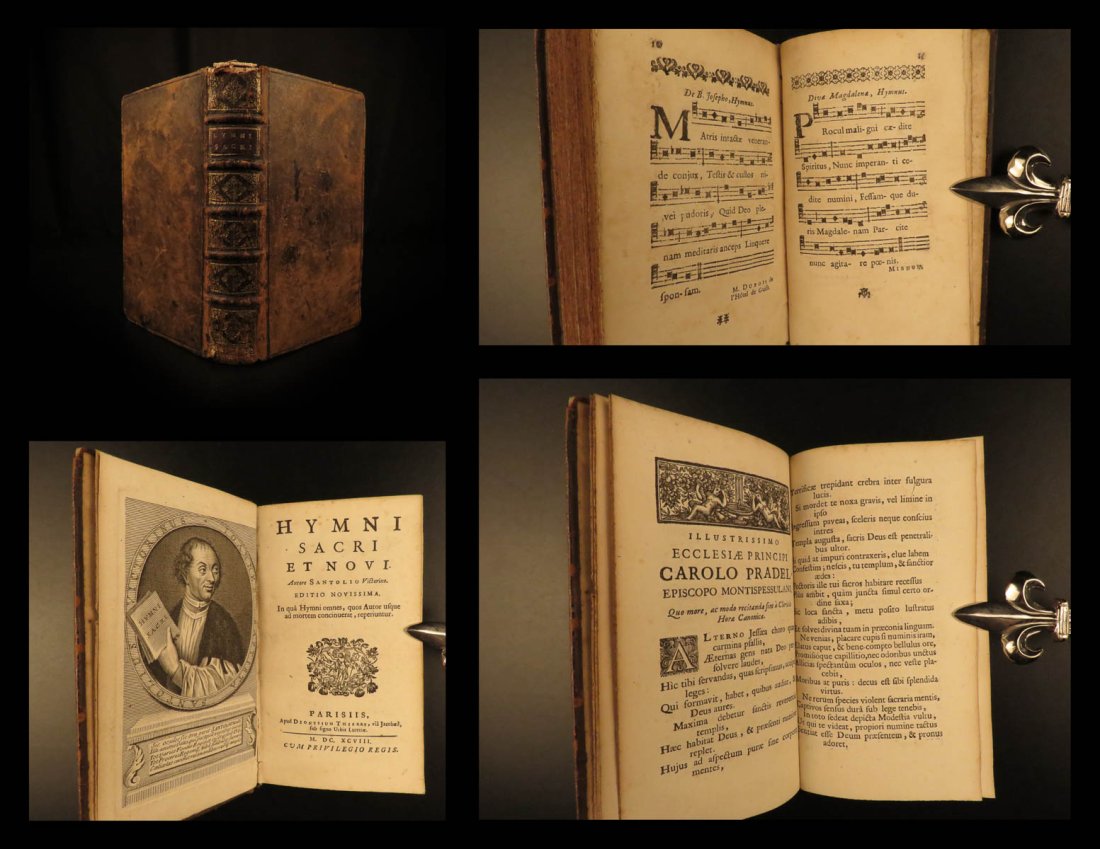 1698 Hymni Sacri et Novi Catholic Hymns Music Chant Latin Poetry Jean Santeul (1 of 20)